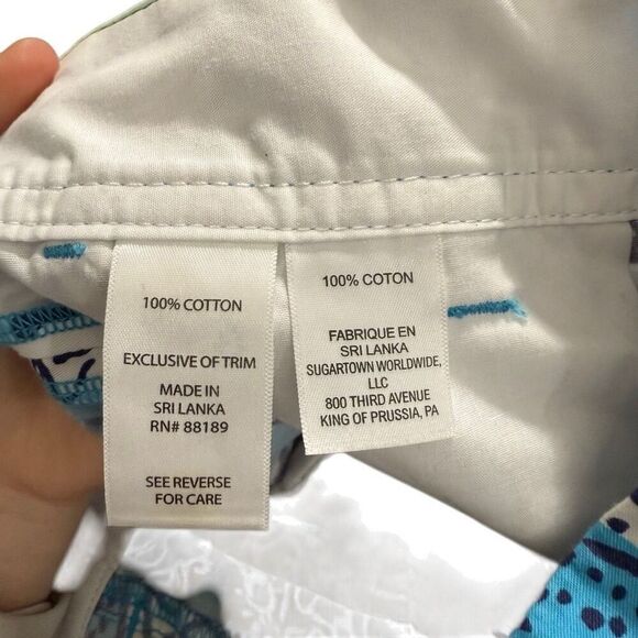 Lilly Pulitzer Womens Walsh Chino Shorts Blue White Floral Pockets Cotton size 8 - Picture 4 of 5